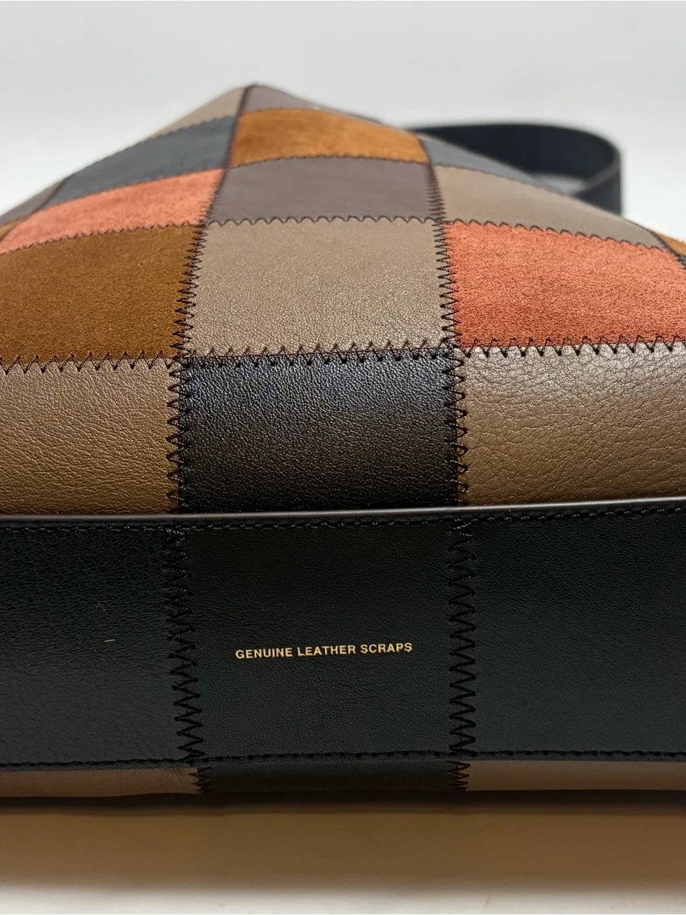 Coach Patchwork Shoulder Bag in Black, Brown, Tan and Rust